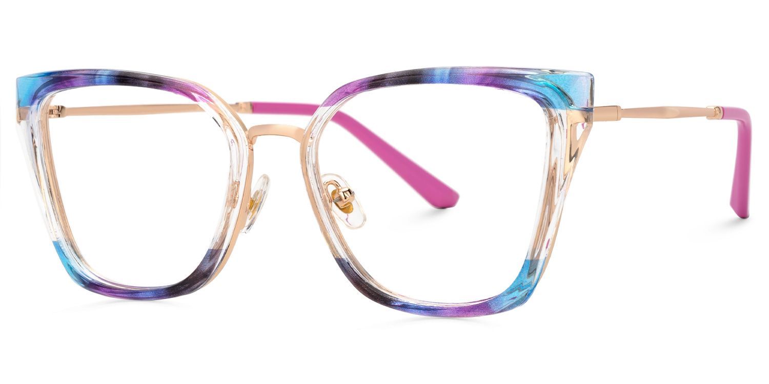 Martins TR90 Rectangle Multicolor Rainbow Frame Glasses | ZEELOOL2
