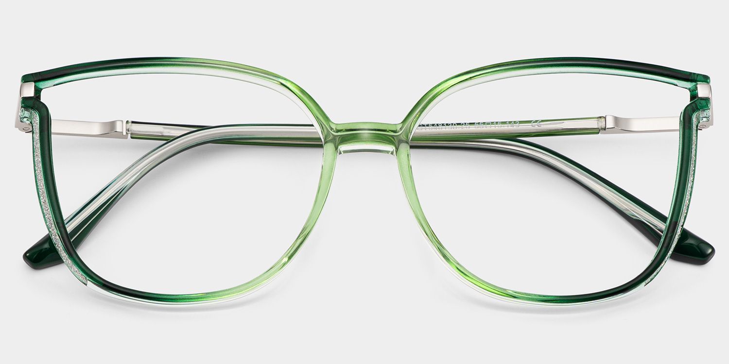 Rodz Green Square Eyeglasses with Affordable Frame | ZEELOOL1