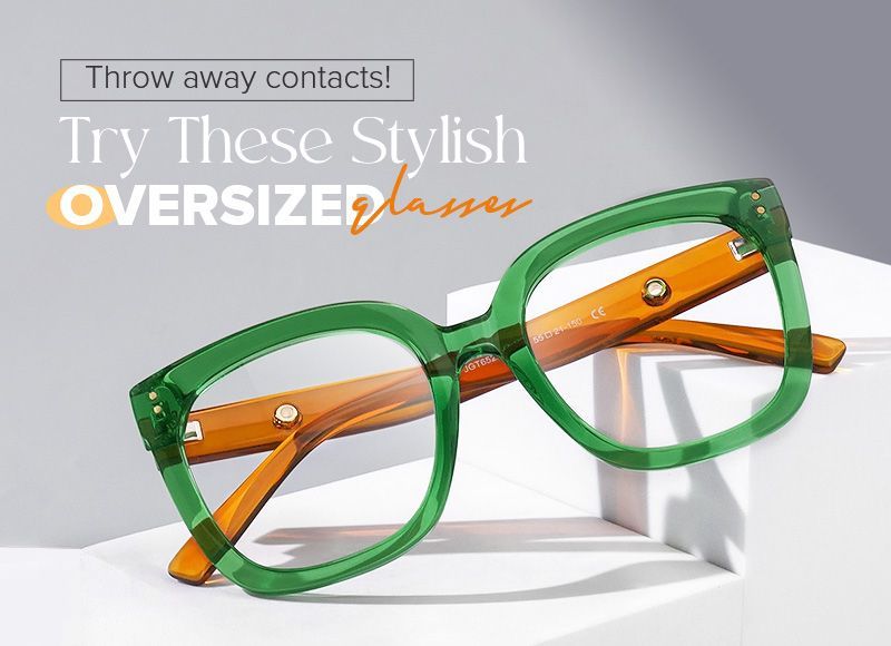 Ebony Square Green TR90 Frame Glasses | ZEELOOL5