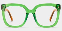 Ebony Square Green Glasses0