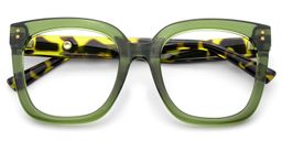 Ebony Square Green Tortoise Glasses5