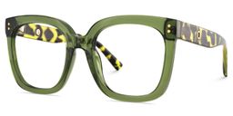 Ebony Square Green Tortoise Glasses6