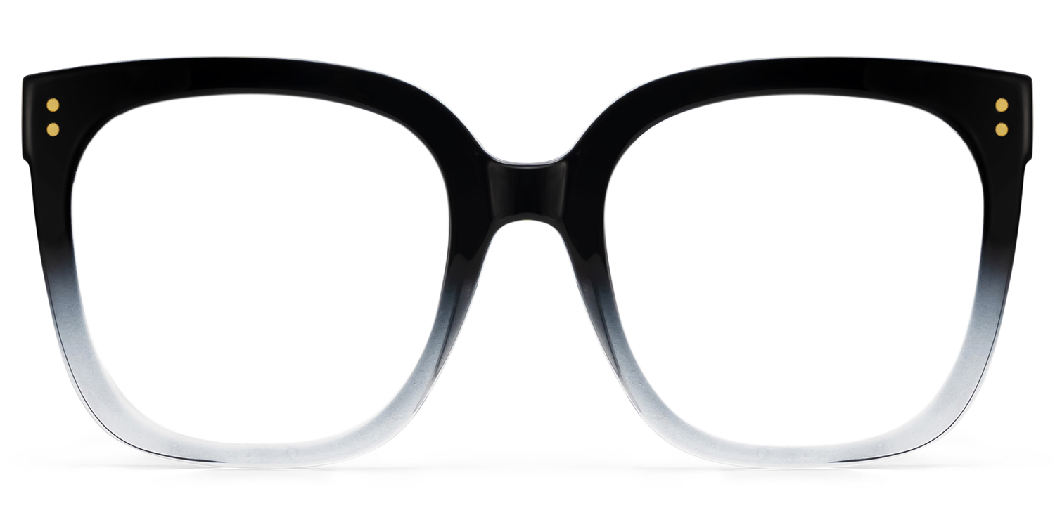 Ebony Square Black and Clear Frame Glasses | ZEELOOL