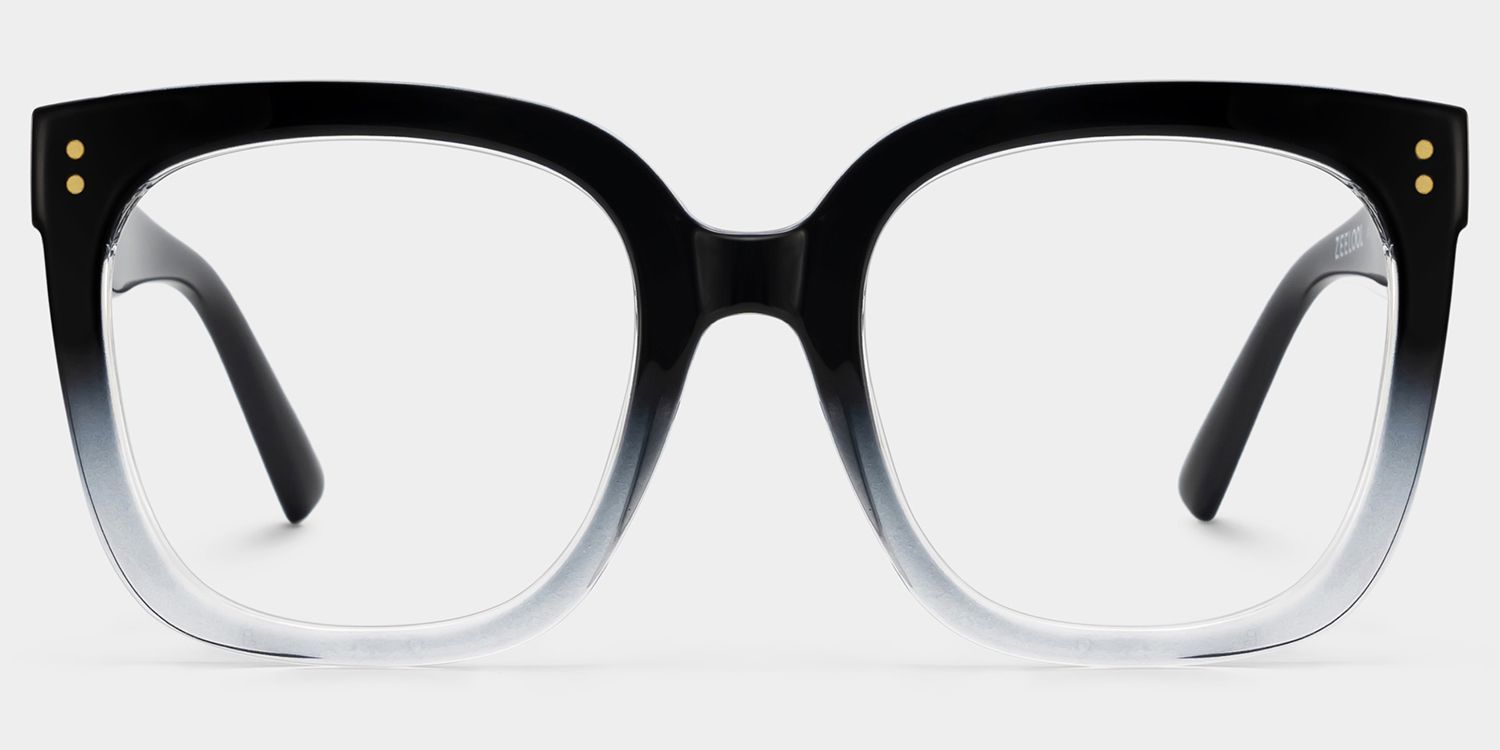 Ebony Square Black and Clear Frame Glasses | ZEELOOL1
