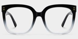 Ebony Square Black Clear Glasses1