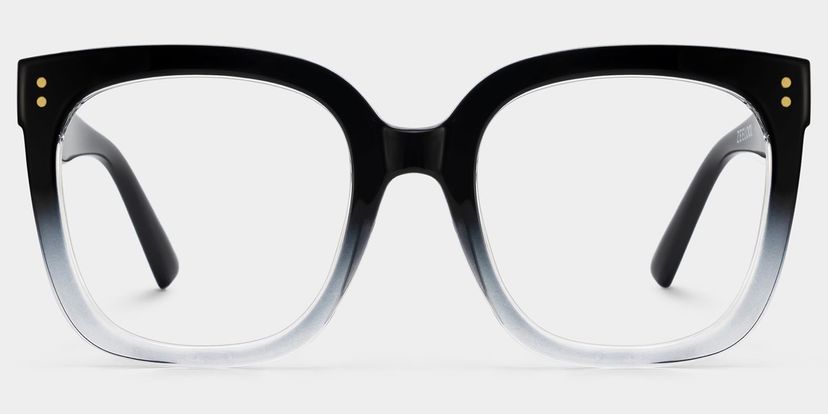 Ebony Square Black Clear Glasses