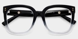Ebony Square Black Clear Glasses2