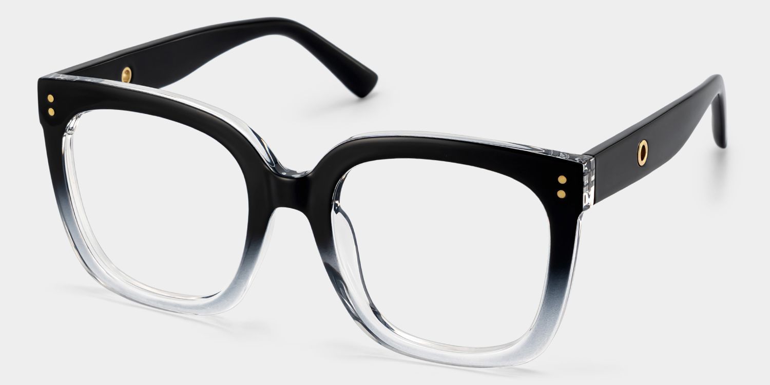 Ebony Square Black and Clear Frame Glasses | ZEELOOL3