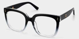 Ebony Square Black Clear Glasses3