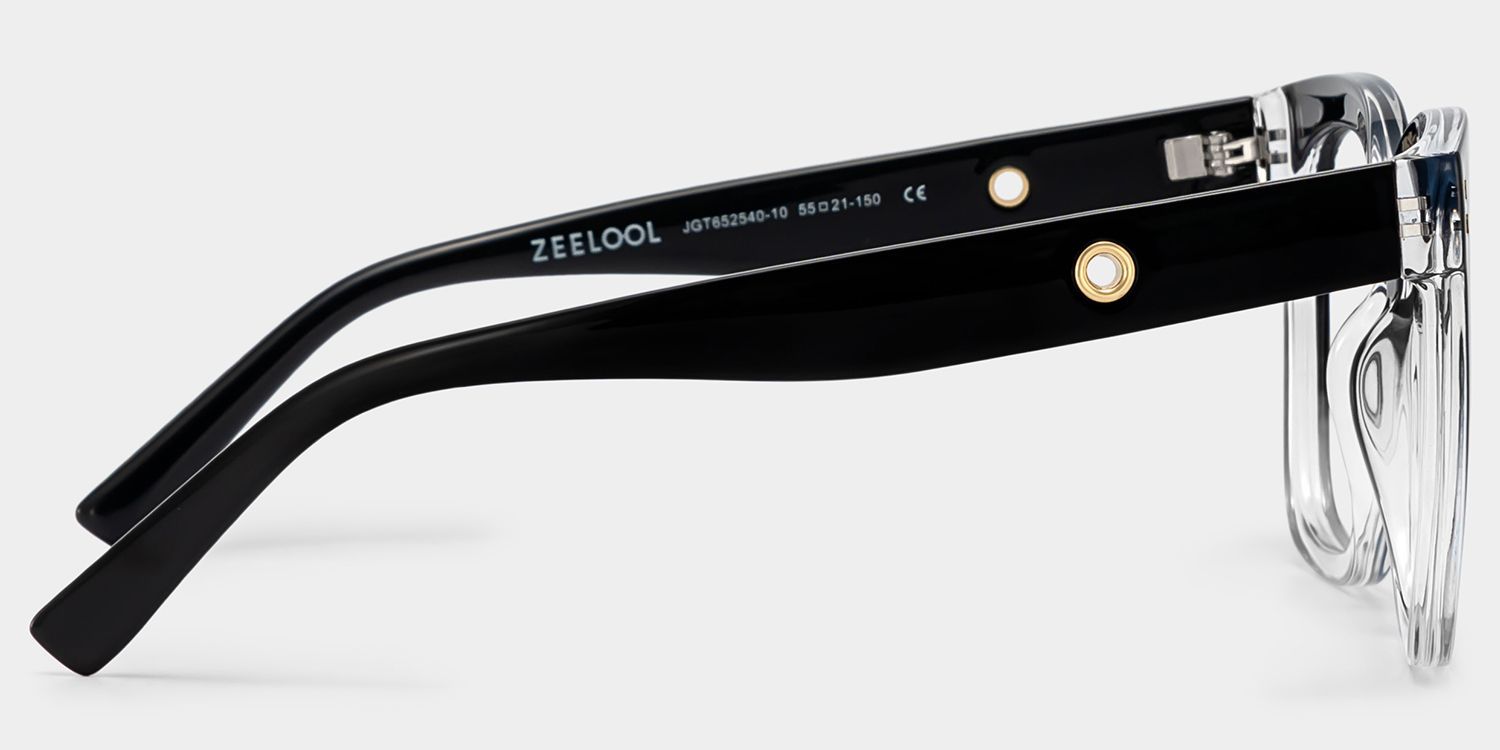 Ebony Square Black and Clear Frame Glasses | ZEELOOL4