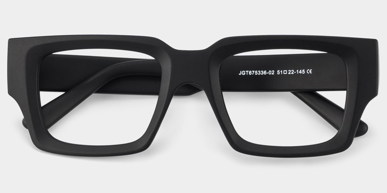 Black TR90 Rectangle Eyeglasses- Garza1
