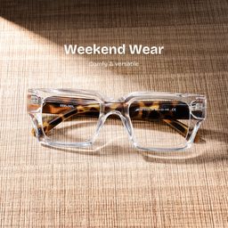 Orson Rectangle Clear Glasses0