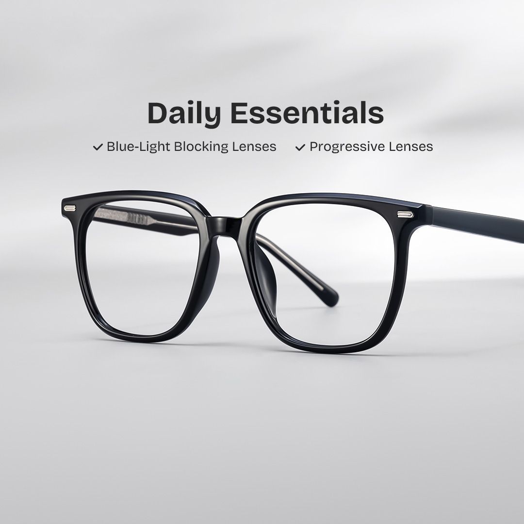 Square Black Eyeglasses Eliza TR-90 Frame Glasses0
