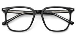 Eliza Black Square Glasses2