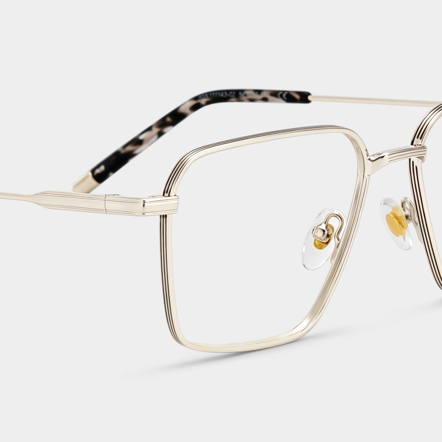 Ashley Gold Square Eyeglass Frames for Men | ZEELOOL5