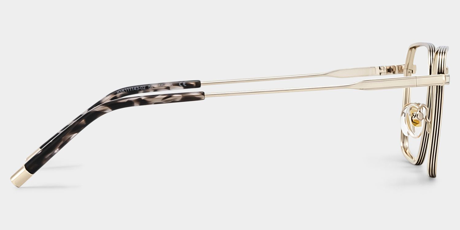 Ashley Gold Square Eyeglass Frames for Men | ZEELOOL4