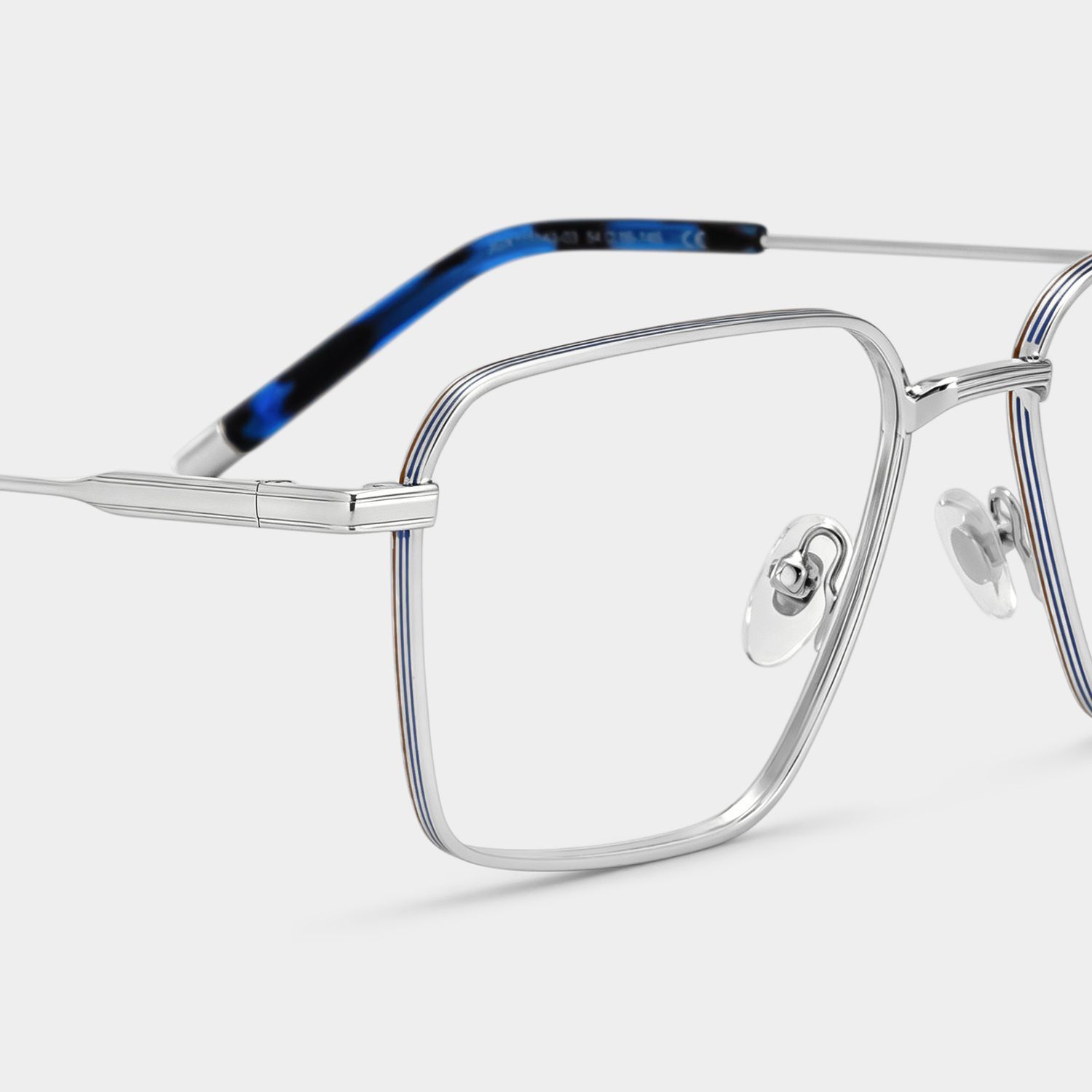 Ashley Square Silver Frames Glasses with Preppy Chic | ZEELOOL4