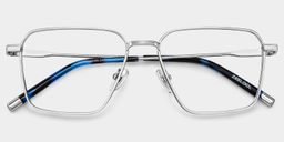 Ashley Silver Square Glasses1