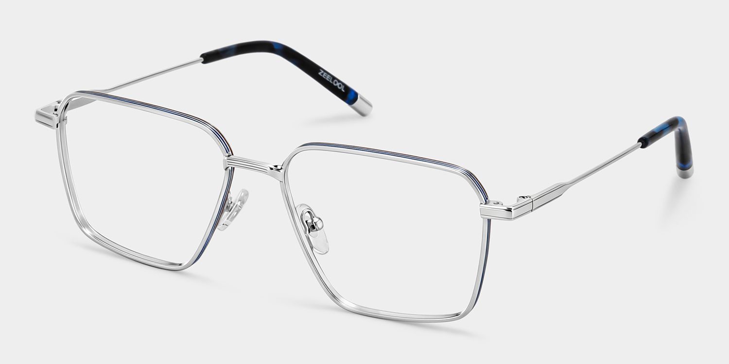 Ashley Square Silver Frames Glasses with Preppy Chic | ZEELOOL2