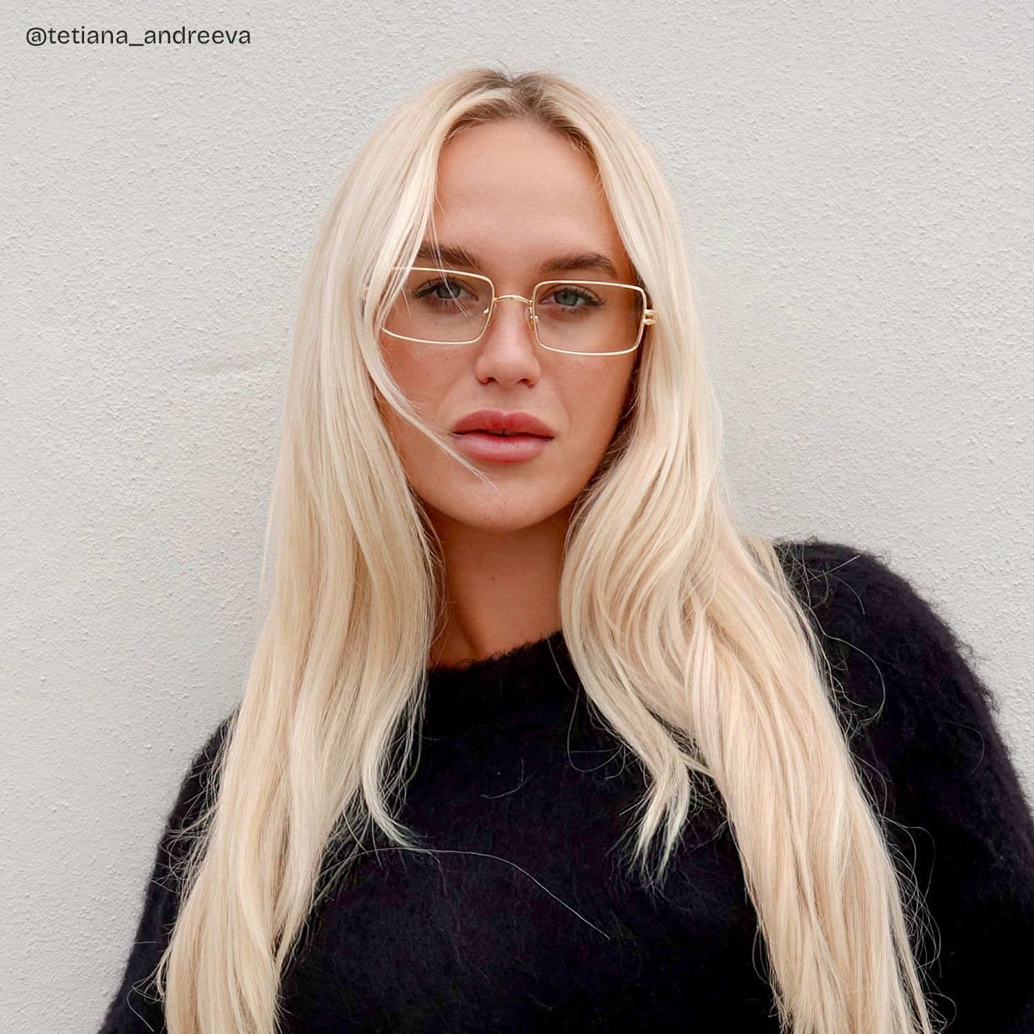 Olivia Gold Rectangle Glasses | ZEELOOL6