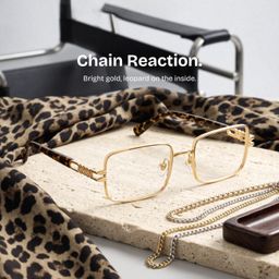 Olivia Gold Rectangle Glasses0