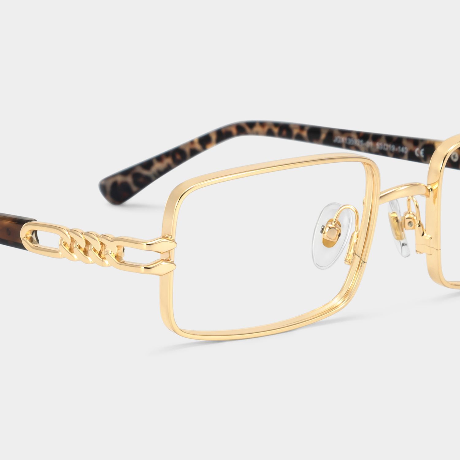 Olivia Gold Rectangle Glasses | ZEELOOL5