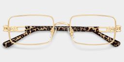 Olivia Gold Rectangle Glasses2