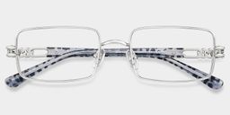 Olivia Silver Rectangle Glasses2