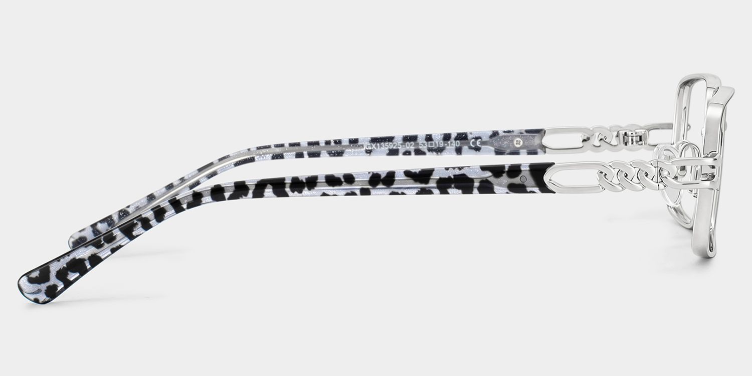 Olivia Silver Rectangle Glasses | ZEELOOL4
