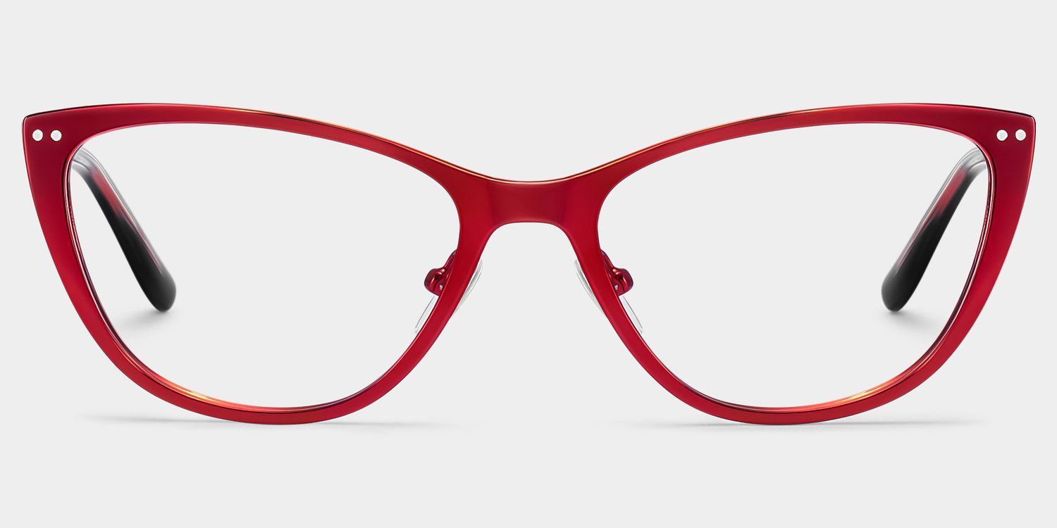 Katherine Red Cat-Eye Glasses | ZEELOOL1