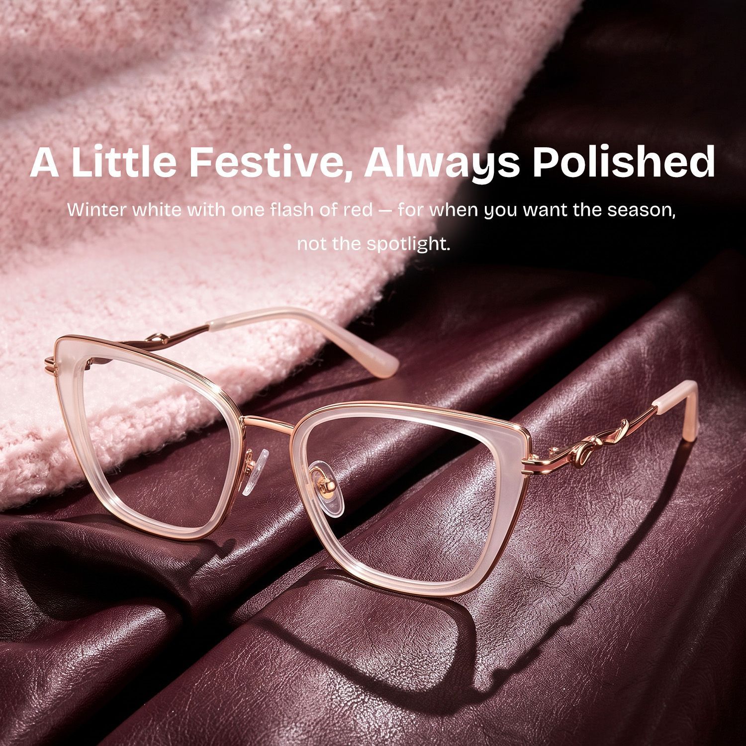 Veronica Beige Cat-Eye Glasses | ZEELOOL0