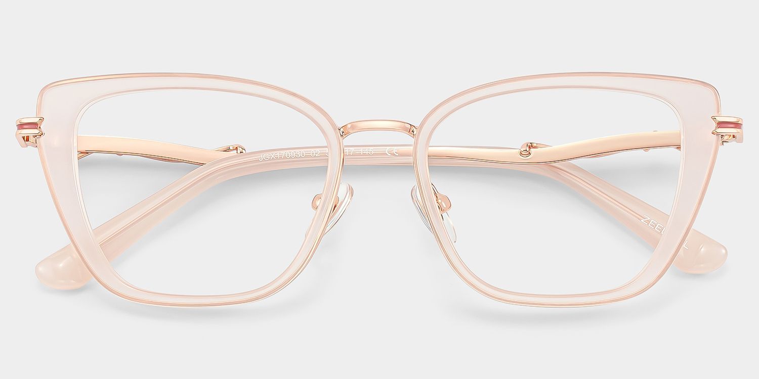 Veronica Beige Cat-Eye Glasses | ZEELOOL2