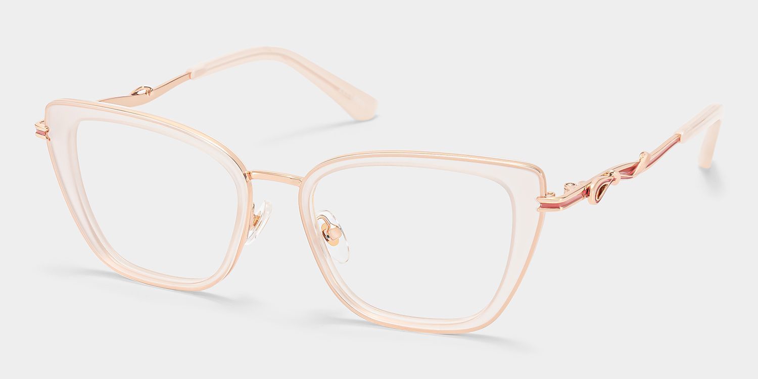 Veronica Beige Cat-Eye Glasses | ZEELOOL3
