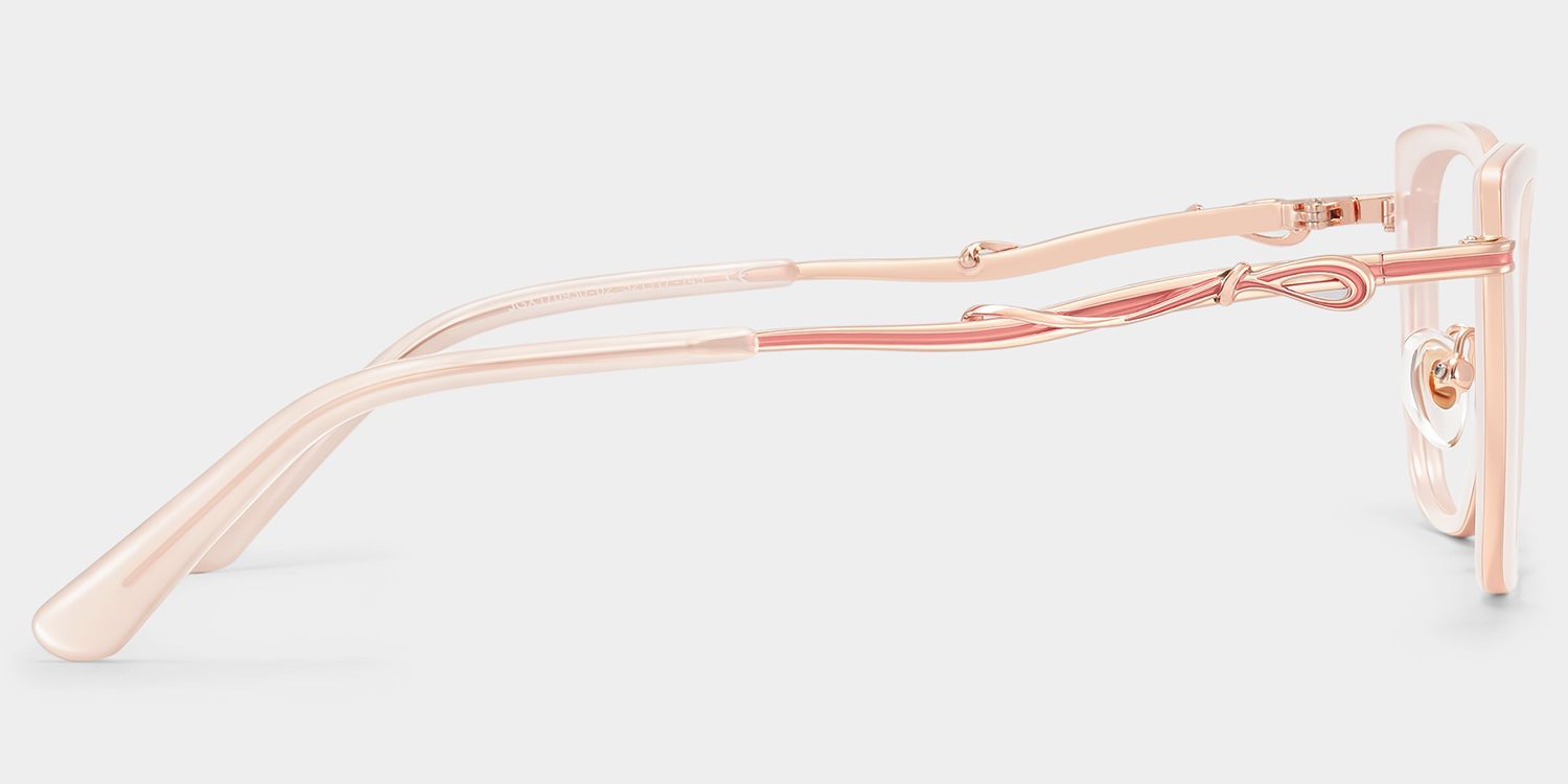 Veronica Beige Cat-Eye Glasses | ZEELOOL4
