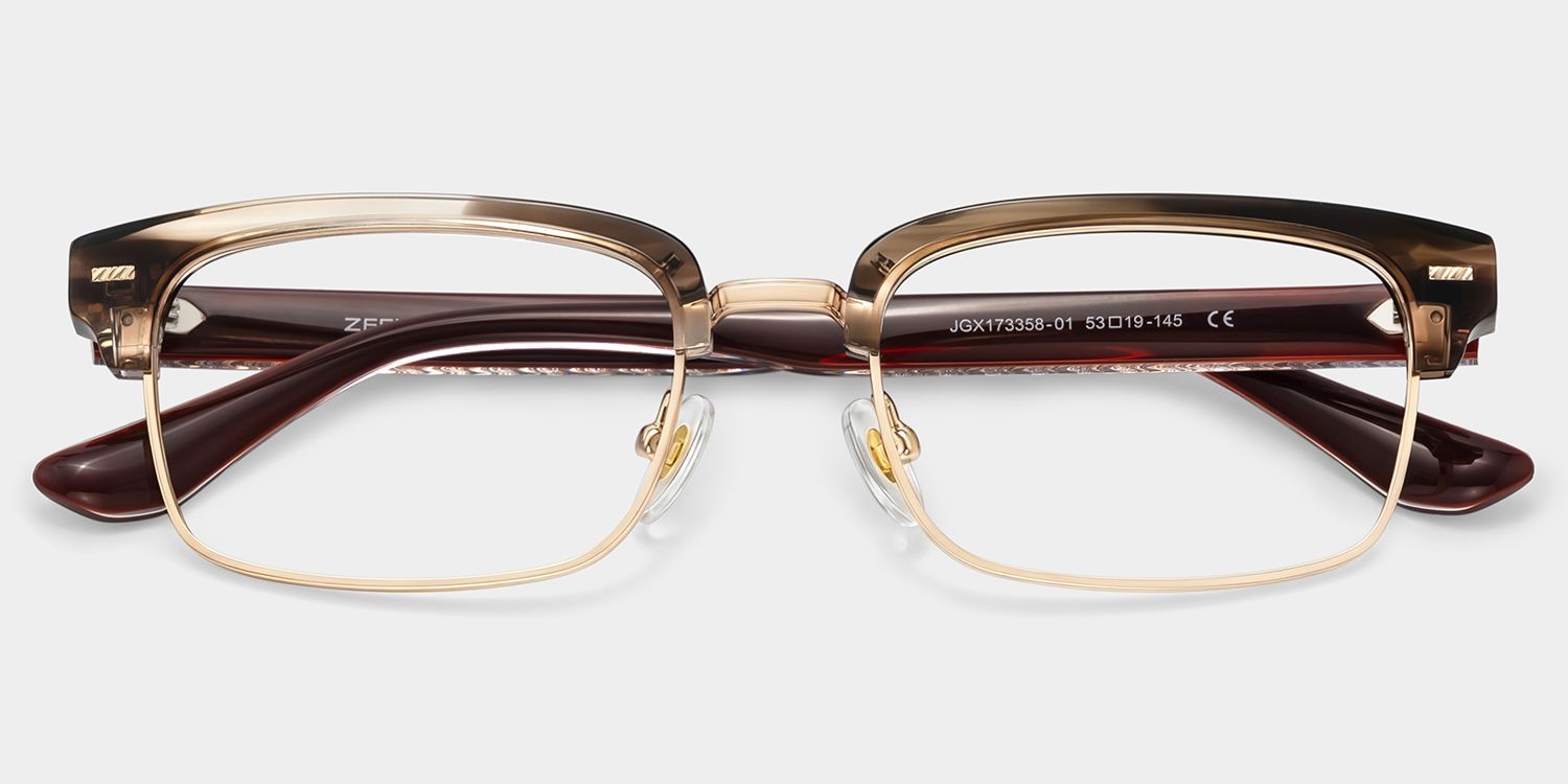 Eden Brown Rectangle Frame Glasses for Men | ZEELOOL1