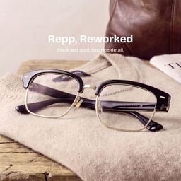 Eden Black Rectangle Glasses0