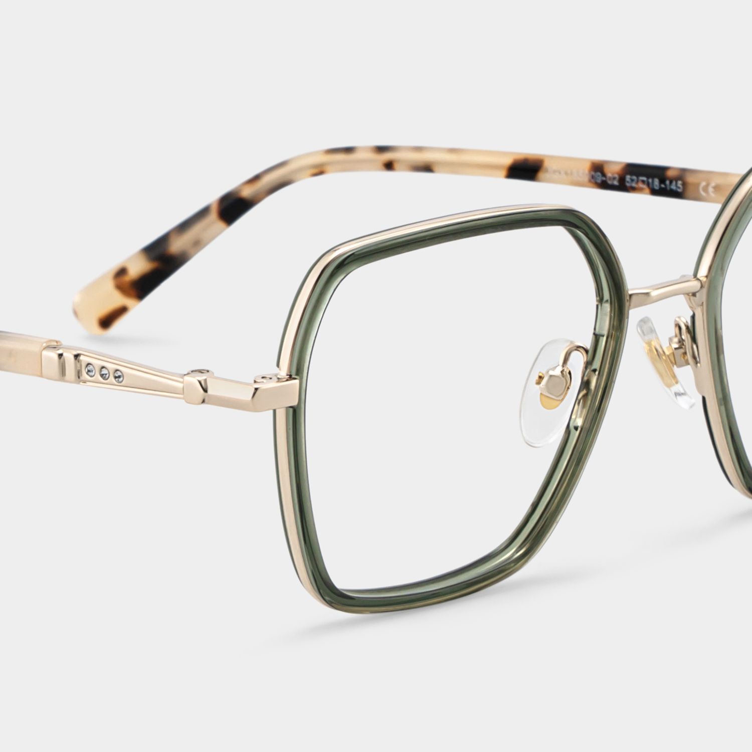Sophie Green Geometric Mixed Frame Glasses for Women | ZEELOOL4