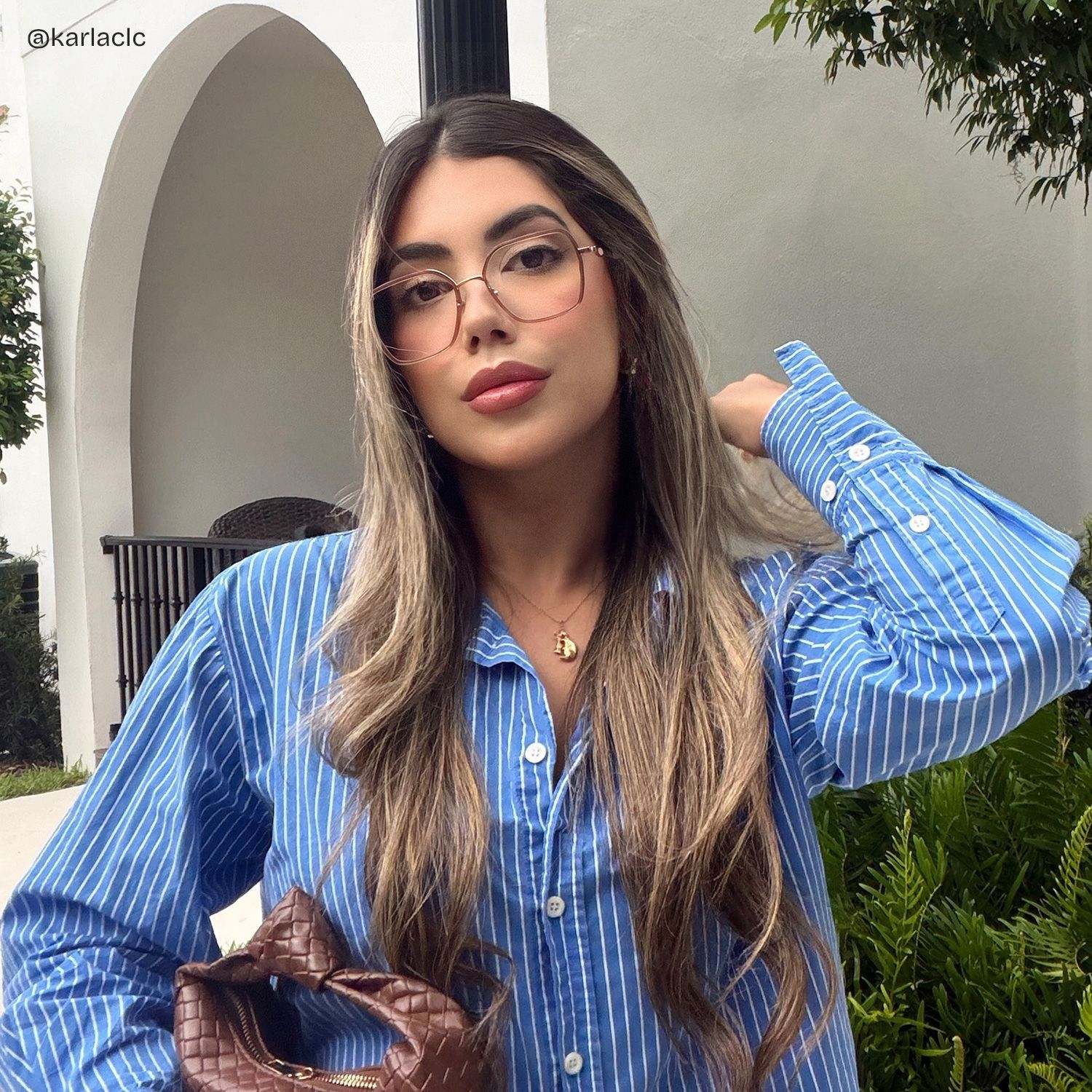 Sophie Pink Geometric Mixed Frame Glasses for Women | ZEELOOL5
