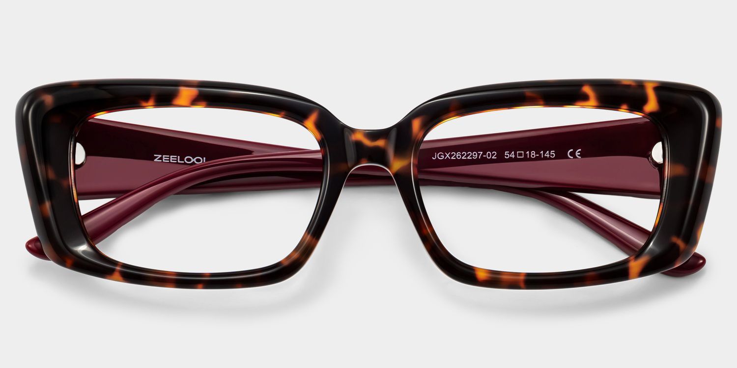 Shiny Tortoise Rectangle Glasses | ZEELOOL2