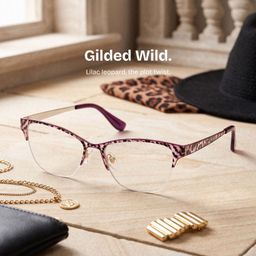 Dorian Purple Leopard print Cat eye Glasses0