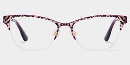 Dorian Purple Leopard print Cat eye Glasses1