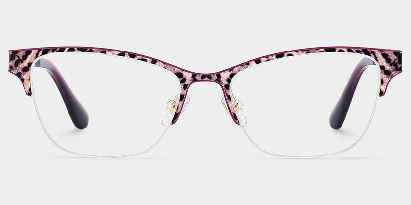 Dorian Purple Leopard print Cat eye Glasses