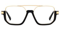Oromiya Aviator Black Gold Glasses2