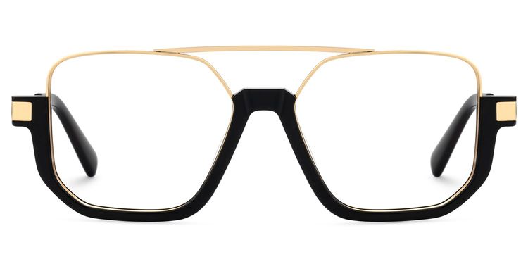 Oromiya Aviator Black Gold Glasses
