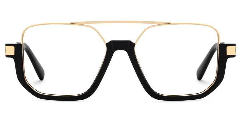 Oromiya Aviator Black Gold Glasses