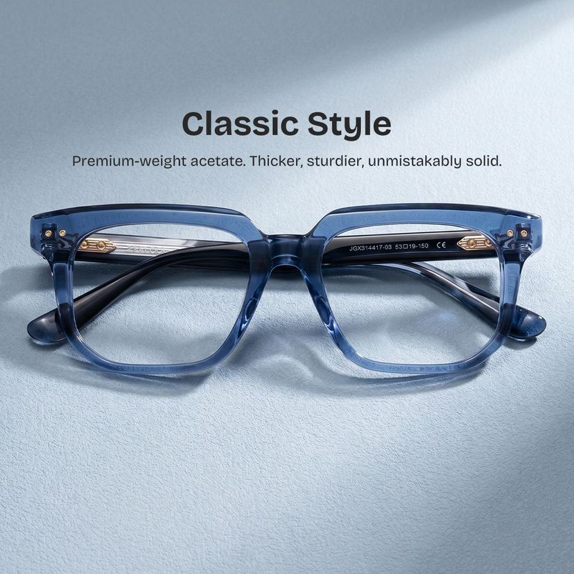 Michael Square Blue Glasses