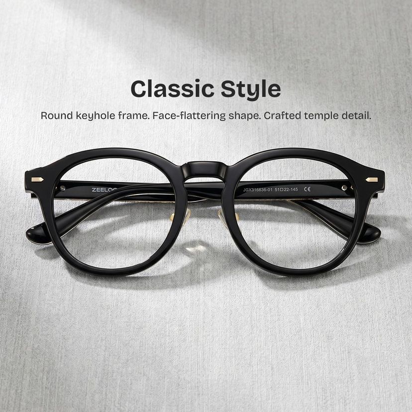 Frances Round Black Glasses