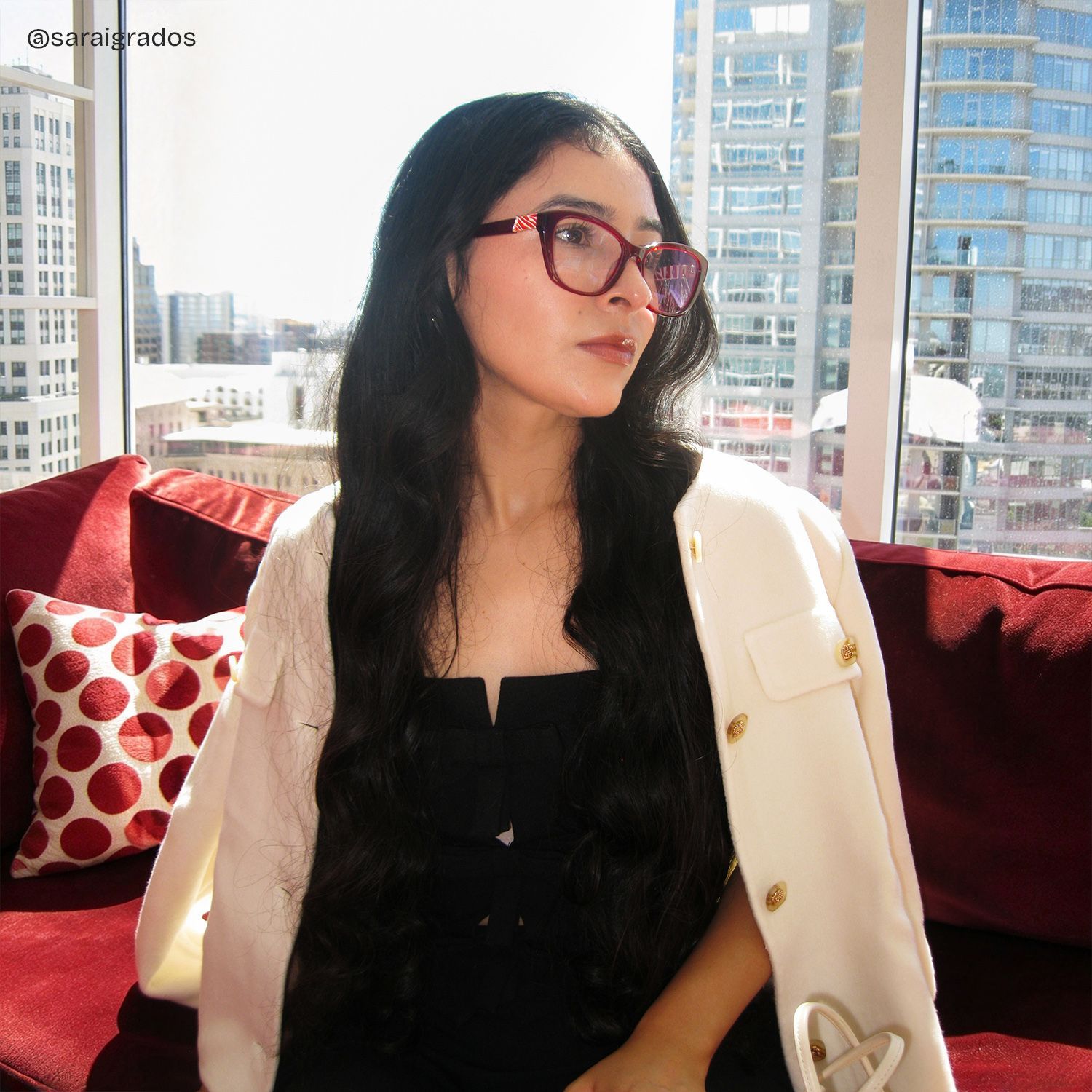 Brielle Red Cat-Eye Glasses | ZEELOOL7