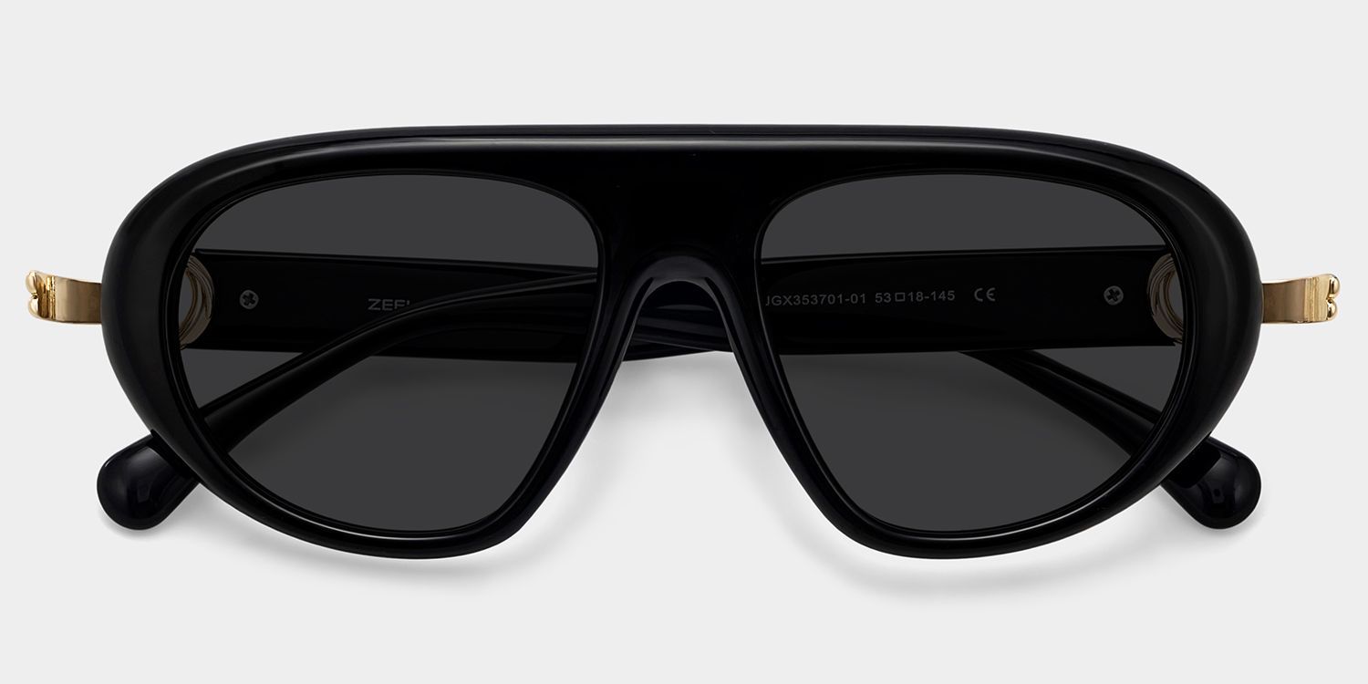 Buy Aveline Black Aviator Thin Frame Glasses Online | ZEELOOL1