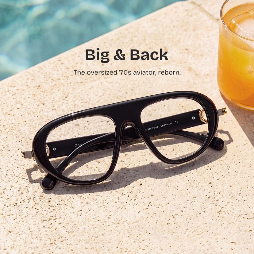 Aveline Black Aviator Glasses
